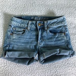 American eagle super stretch jean shorts